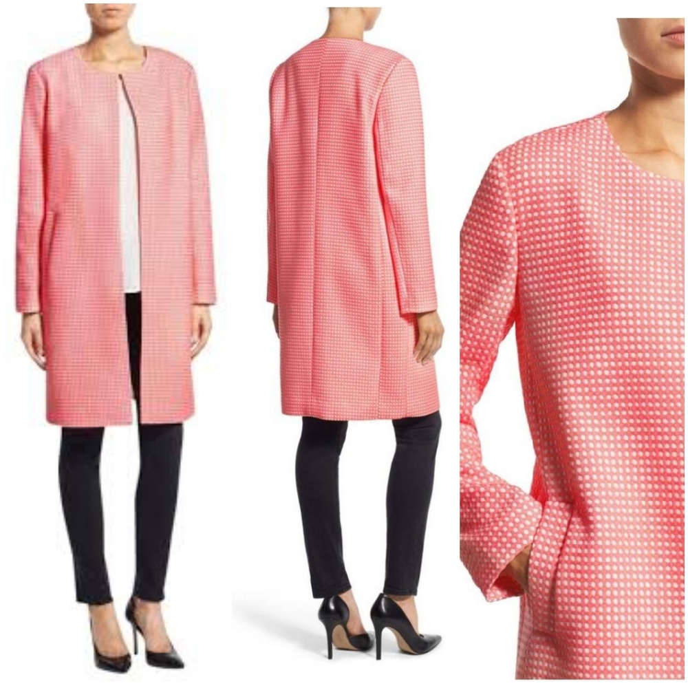 Halogen Coral S Dot Print Jacket NWOT